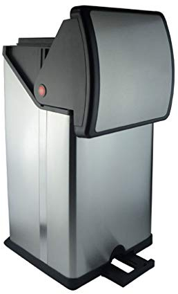 DYPASA Corbeille à Papier Poubelle de Cuisine rectangulaire de 30 L / 8 gallons, Design Silencieux, Grandes pédales, Acier Inoxydable brossé Poubelle De Bureau