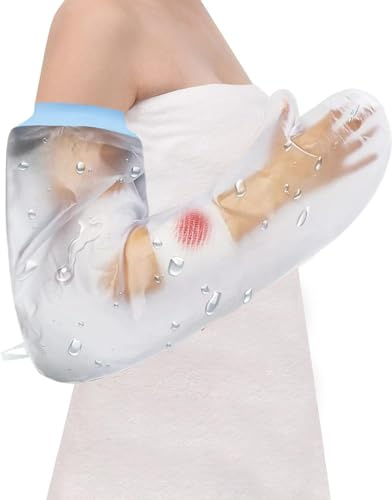 CureSquad Cast Covers for Shower Arm, Waterproof Cast Cover Arm Adult, Soft Comfortable Cast Protector for Shower, Reusable Elastic Cast Bag for Bandage, Wound Care Supplies, After Surgery Gifts