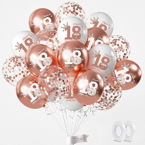 Dekoration zum 18. Geburtstag – Set 15 Stück 30,5 cm (12 Zoll), Roségold, Luftballon Geburtstag, Jungen, Mädchen, Damen, Herren