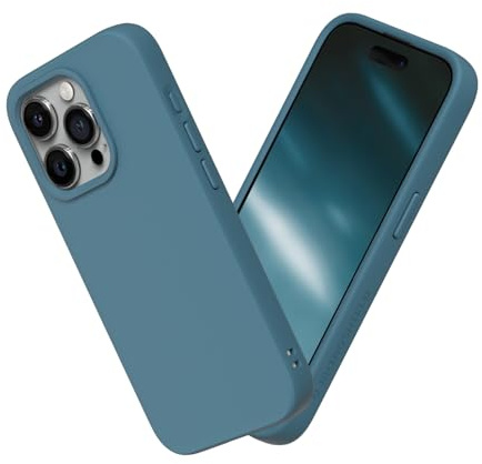 RhinoShield Case kompatibel mit [iPhone 15 Pro] | SolidSuit - Stoßdämpfende & schlanke Schutzhülle mit Premium Finish - 3.5 Meter Fallschutz - Ozeanblau