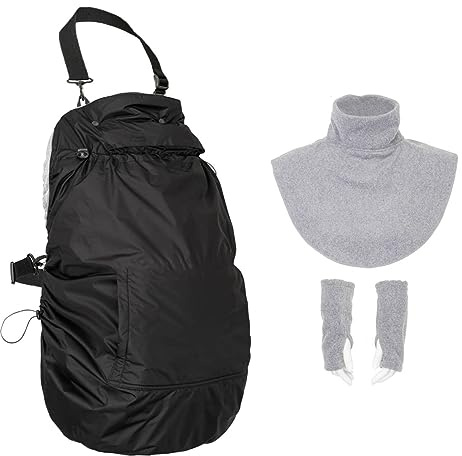 Hoppediz Funda de forro polar 3 en 1, cálida funda universal para portabebés y portabebés con protector de lluvia, cuello y calentador de manos, piedra