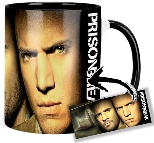 Prison Break Dominic Purcell Wentworth Miller Tasse Innen & Henkel Schwarz Keramikbecher Mug