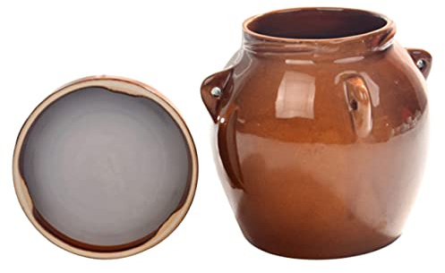 LIFKOME Vintage Ceramic Honey Jar 1200g Large Sealed Food Storage Container Traditional Pickle Jar for Kitchen and Restaurant