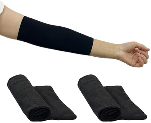 PICC Line Cover for Arm Cast Sleeve Protective - Ultrasoft Elbow Wound Nursing Supplies, Fit for Arm Circumference 9-14, 2Pcs (2 Pcs Black)