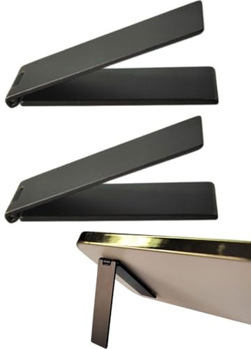 ZAMXHUG Supporto per telefono cellulare ultra sottile, 2pcs regolabile, in lega, portatile, pieghevole, con angolo regolabile, per telefono cellulare, tablet, modello universale, nero