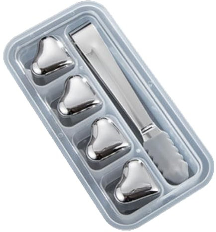 Piedras de hielo reutilizables, bloque de hielo para botellas de agua - Bebida de bloque de hielo de metal reutilizable,de corazón de acero inoxidable de refrigeración de tecnología de alta enfriamien