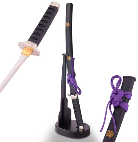 Brieföffner Schwert Mini Katana Schwert Scharf Echt 20 cm Hergestellt in Japan mit Ständer Brieföffner edel Japanische Clans