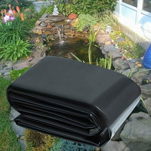 Rivestimento preformato per laghetto per piscine da giardino, flessibile, 5 pellicole impermeabili in HDPE, dimensioni: 6 x 6 m, 7 x 8 m, 8 x 10 m, 10 x 12 m, ideale per laghetti di pesci, piccole