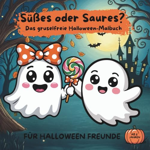 Süßes oder Saures? Das gruselfreie Halloween-Malbuch: Ab 2 Jahren | 50 extra große Motive | Dicke Linien | Trainiert Feinmotorik & Konzentration | ... oder unterwegs | Perfekte Geschenkidee