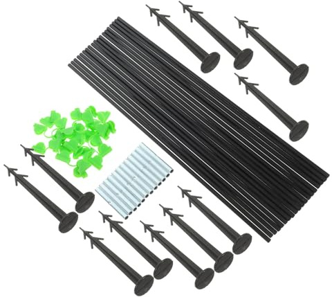 NUOBESTY Ensemble de 18 Arceaux de Serrage en Plastique Noir Supports pour Tunnel de Plantation et Couverture de Rangs Protection Anti-Oiseaux pour Plantes Fruits et Fleurs en Jardin et
