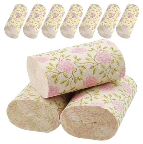 Healvian Carta Igienica Stampata con Motivo Rose 10 Pezzi senza Anima in Polpa di Bambù Morbida e Resistente per Uso Domestico e Ufficio