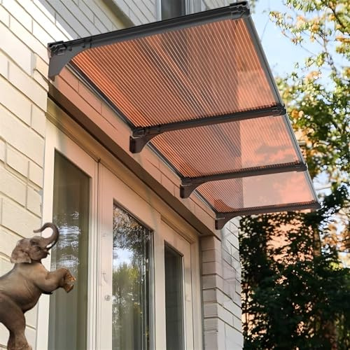 Auvent De Fenêtre Polycarbonate Marquise Aluminium résistante Design Moderne【Gguwug Auvent de Porte d'entrée 45x270cm】 Pare-Soleil Pluie Double Usage Hiver et été Toit terrasse