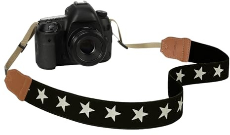 MoKo Sangle pour Appareil Photo pour Canon,Fuji,Nikon,Olympus,Pentax,Sony | Sangle pour Caméra pour Appareils Photo Numériques DSLR,Sangle en Coton, Sangles Réglables pour le Cou et L'épaule, Pentagram