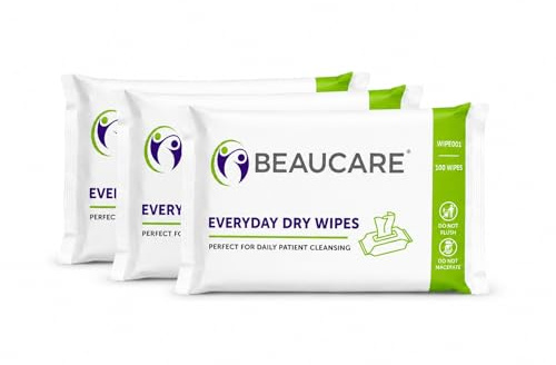 280 × 200 mm Everyday care Dry Wipes – 300 Large Soft Patient Cleansing Wipes | Disposable Dry Wash Cloths for Daily Personal Care | Gentle & Absorbent | Ideal for Sensitive Skin |3 pack of 300 Count|