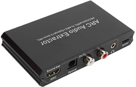 GOWENIC Optisk ARC-ljudkonverterare | 3,5 Mm DAC Extractor Digital Till Analog 24bit 192KHz för Hemmabiohögtalarsystem 5.1