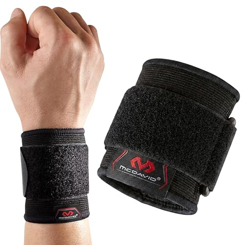McDavid Wrist Brace, Compression Support for Pain Relief, Fits Left & Right Arm, Fits Men & Women, Black, Adult, S/M