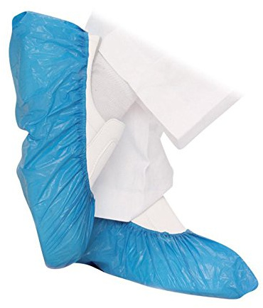 MIRAFLORES ORIGINAL 100 Cubiertas de Zapatos Desechables Azules - En Relieve - con tobillo elástico - para salones de belleza, bienestar, médicos, SPA, hogares de ancianos, restaurantes, limpieza