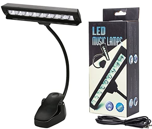 CCHKFEI Leselampe Buch Klemme,Led Lampe für Notenständer Leselampe Lichter 9 LED Klemmleuchte Travel Buchlampe 2 Helligkeitsstufen Klavier Tischleuchte für Nachtlesen ins Bett Tisch Schlafzimmer