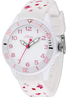 s.Oliver MädchenArmbanduhr Analog Quarz Silikon SO-3921-PQ