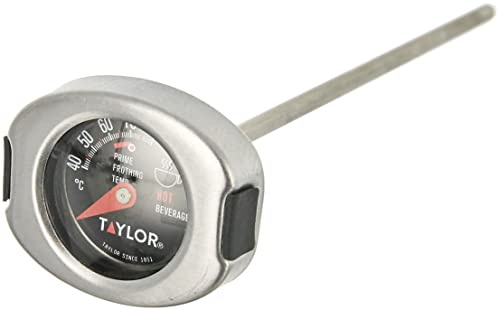 Taylor Termometro per Latte in Acciaio Inox, Colore Argento/Nero, 6 x 3 x 14,5 cm