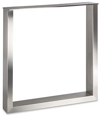 Piètement de table TAB acier inox brossé Profil 80 x 40 mm Hauteur: 720 mm Profondeur 700 mm Patins pour tables Design industriel Table Châssis Patin pour table Piètement à patins de Sotech