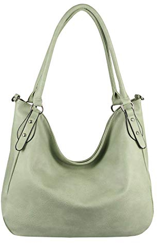 OBC Damen Tasche Schultertasche XXL Shopper Umhängetasche Henkeltasche Beuteltasche Crossover Hobo Bag Grün