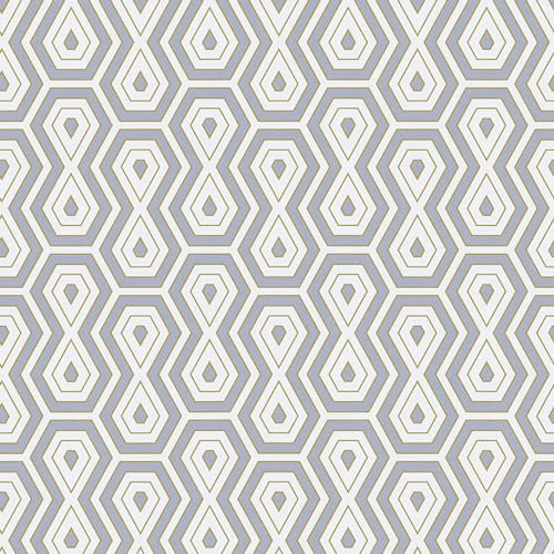 Profhome Retro Tapete 377076-GU Vliestapete grau gold weiß 0,53 m x 10,05 m / 5,33 m2