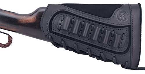 Culata de pistola de cuero genuino con cartucho, soporte de carcasa para .308 .300 44mag 410 Winchester Marlin para diestros/zurdos