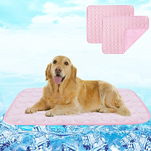 Oslueidy 2PCS Hunde Kühlmatte Sommer,Selbstkühlende Matte Katzen Hundematten rutschfest Kühlmatte Hunde Waschbar Weich Haustiermatte für kleine mittlere große