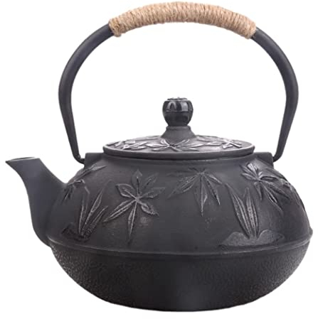 RUVOO Theiere Fonte Théière en Fonte Théière Japonaise Théières en Fonte 900ML Bouilloire en Fer Pot en Fonte Japonais Service À Thé Théière À La Main Theiere Japonaise