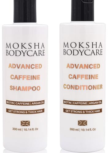 Moksha Haarwuchs-Shampoo und Spülung Set - Shampoo für Haarwuchs mit Biotin und Rosmarinöl, 2x300ml