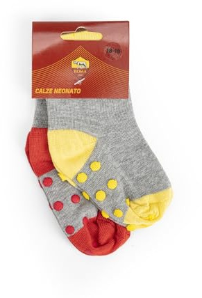 AS Roma Set 2 Paia Calzini, Grigi-Giallo e Rossi, 20-21