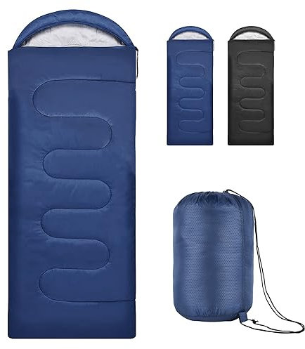 Tiazhan Sacco a Pelo, Sacchi a Pelo Leggeri per Persona Singola 4 Stagioni per Adulti e Bambini, Zaino in spalla Campeggio Sacco a Pelo, Articoli Essenziali per Interni ed Esterni - 220 * 80 CM