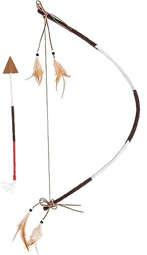 Funidelia | Indianer Pfeil und Bogen für Herren und Damen Indianer, Cowboys, Western - Zubehör für Erwachsene, Zubehör für Kostüm - Braun