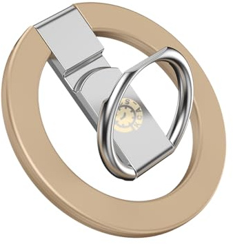 KCA_S3 Champagne Gold Luxury Phone Ring Holder 360° Rotation Premium Metal Kickstand iPhone 15 16 17 Pro Max Samsung Galaxy S24 Ultra Magnetic Anti-Drop Adjustable Stand Wireless Charging Compatible