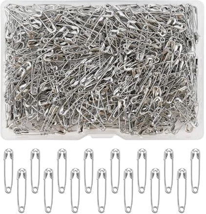 XiuGlimpse 500 Stück Sicherheitsnadeln 19mm, Klein, Silber, Set, Schmuck, Hijab Nadeln, für Schmuckherstellung und Kunsthandwerk, Nähen, Edelstahl, Klassisch, Silber