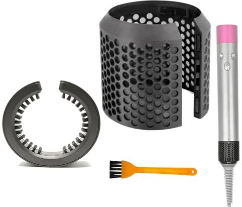 Curling Iron Replacement Filter Cover + Filter Cleaning Brush for Dyson Airwrap HS01 HS05 External Magnetic Filter Cage with 1 yellow Brush