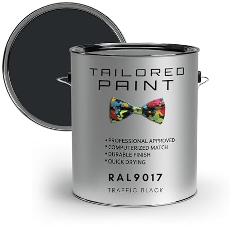 Tailored Paint uPVC Window & Door 1K Paint Brush or Spray On - Satin Finish - RAL9011, Graphite Black - 250ml Tin