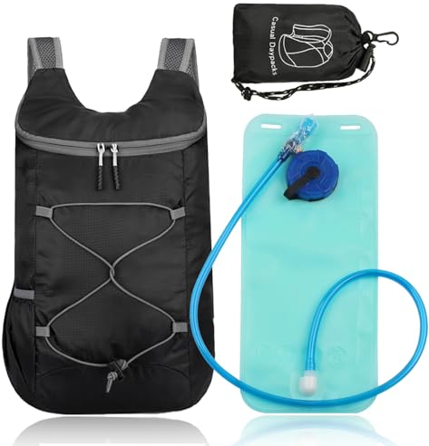 DKDDSSS Laufweste mit Trinkflasche - Trailrunning Rucksack für Damen und Herren - Leichtes Laufrucksack mit Trinkblase - Jogging Weste für Fahrrad und Joggen - Trinkrucksack 2L - Wanderrucksack