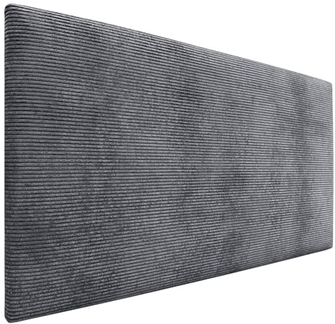 DHOME Kopfteil in unifarbenem Cord, hohe Qualität, modernes gepolstertes Kopfteil, Luxus-Bett, gepolstertes Schlafzimmer (Dunkelgrau, 95 cm)