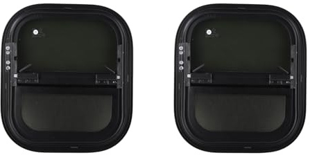 Fenêtre de camping-car - Pare-vue - Verre trempé teinté - Fenêtre coulissante pour camping-car avec brise-vue - 440 mm H 390 mm B - Verre trempé teinté - Accessoires pour remorque de camping-car