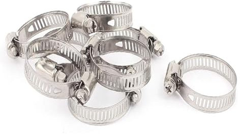 Rohrclip, Rohrschellen, 8 Stück, 10 mm, breit, verstellbar, 21–38 mm, zuverlässiger Wirkungsgrad, Schneckengetriebe, Schlauchbefestigung, Klemmring