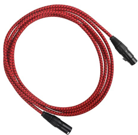 CATIEBYE 3m Xlr Kabel Male Zu Female Mikrofonkabel Mit Geräuschreduzierung Nylon Metall Abs Klare Audioübertragung Für Gitarre Lautsprecher Und Studio