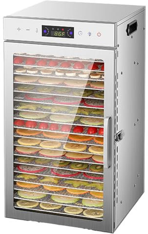 BESTXH 18 Trays, MáQuina Deshidratadora De Alimentos, MáQuina Secadora De Alimentos, Deshidratadores De Acero Inoxidable para Alimentos Y Cecina, Deshidratador De Frutas