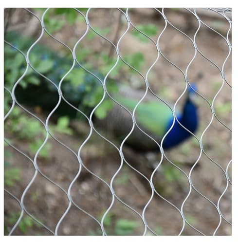 Wzmazingly Maschendraht Drahtgitter 10cm/1,5mm Flexibel Edelstahl-Seilgeflecht Sicherheitsnetz Gartenzaunnetz Kaninchen Geflügelschutznetz(1.5x5m)