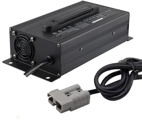 WLEJSL Chargeur de Batterie Plomb Acide 24 V/36 V/48 V/60 V/72 V pour Chariot Élévateur avec Prise de Sortie Anderson 50 A pour Chariots Élévateurs Électriques, Transpalettes et Autolaveuses,A2,24V30A