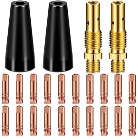 Vocdikficy 24-Teiliges Flussmittelkern-Set für Gaslose Düsenspitzen, KP1939-1, Flussmittelkern-Schweißgerät, Flussmittelschweißgerät, Kontaktspitzen, Gaslose Düsen, Gasdiffusoren