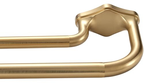 Lwiiom Gold Double Curtain Rods For Windows 72-144 Inch,Heavy Duty Double Curtain Rod with Aluminum Finials and Bracket,Adjustable Double Window Rods For Blackout Or Room Darkening Panels