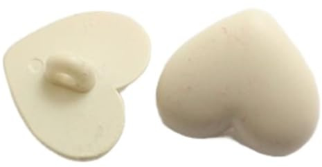 Blausky 10 bottoni dell'amore, bottoni in plastica, a forma di cuore, con manico, bottoni di ricambio per cucito e decorazione fai da te, per jeans, giacche, vestiti, 20 mm, beige