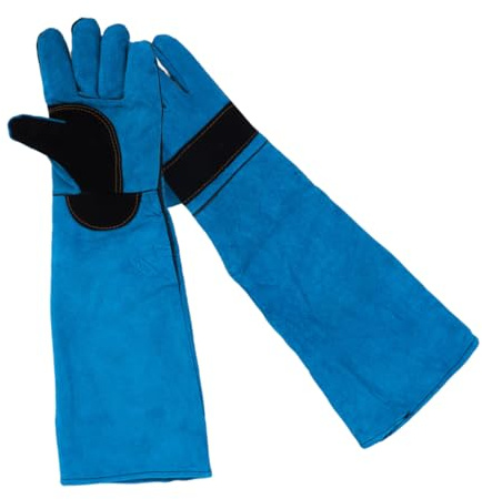 Mipcase 1par Guantes De Protección para y Gatos Guantes De Entrenamiento Anti-mordida De Sintético De Mangas Largas Azules